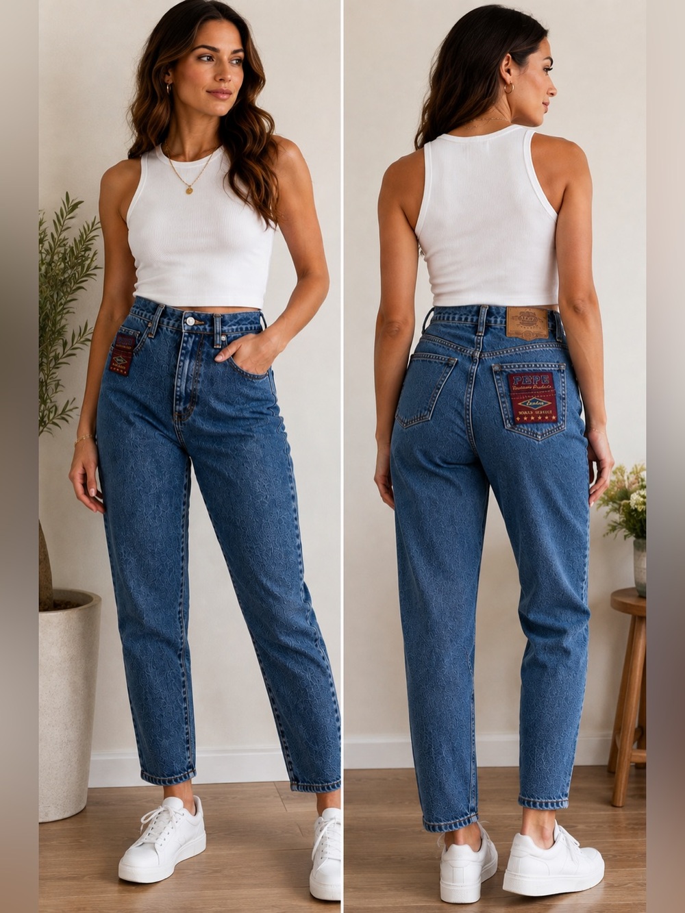 Vintage 90s Pepe London World Service High Rise Mom Jeans 11/12